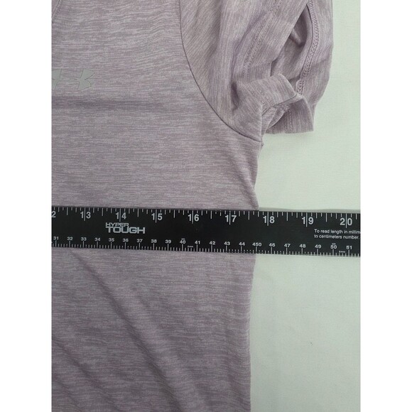 Under Armour Women's S Loose Fit Athletic V-Neck Shirt Heat Gear Heather Pink - Picture 6 of 7